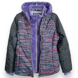 Free Country Size L (14) Space-Dyed Heavyweight Purple Puffer Jacket